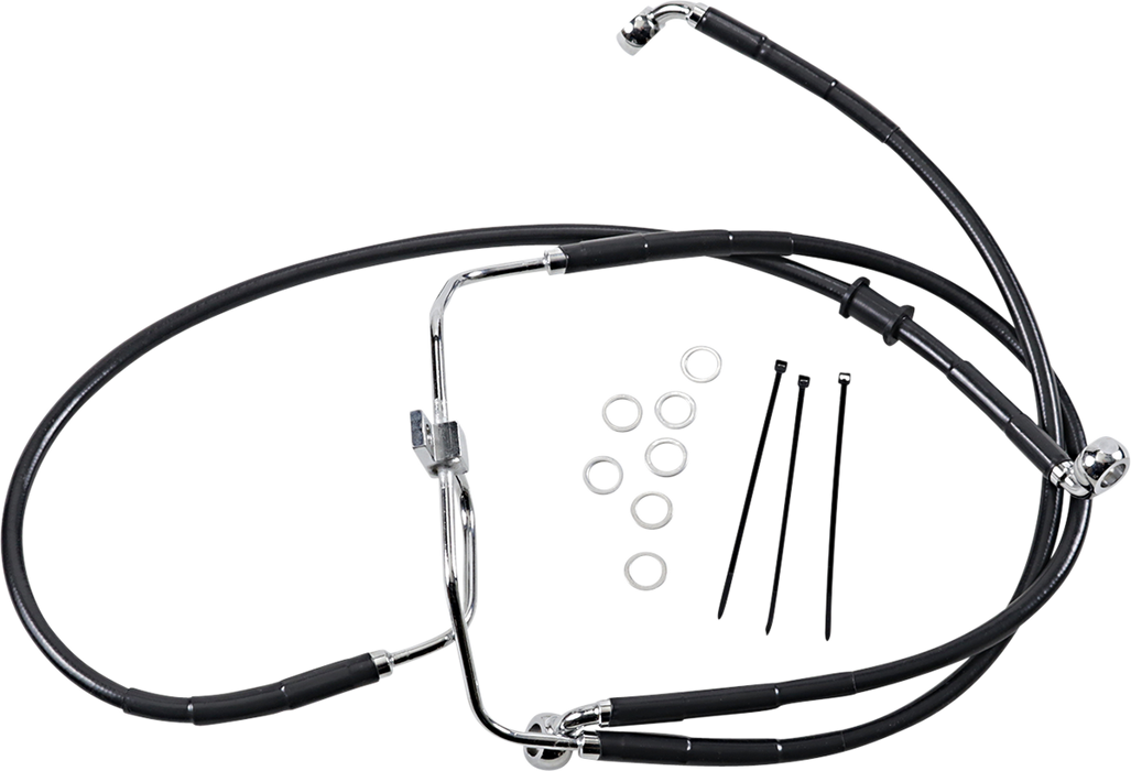 Brake Line - Front - Black - +6" - FXDF '08-'17