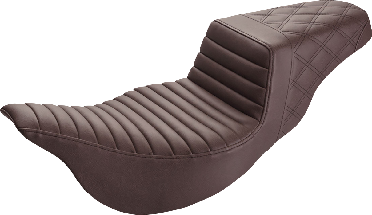 Step-Up Seat - Extended Reach - Front Tuck-n-Roll/Rear Lattice Stitch - Brown - FL '08-'24
