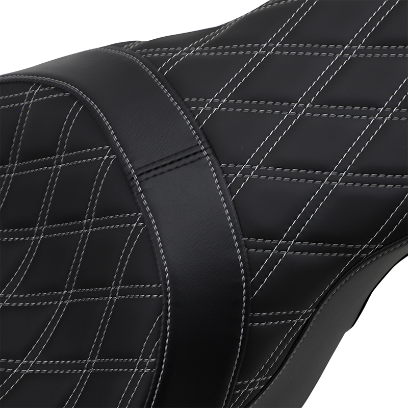 Forward Positioned Predator 2-Up Seat - Double Diamond - Silver Stitched - FL '08-'23
