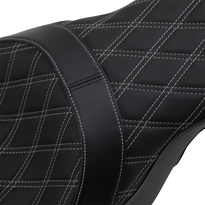 Forward Positioned Predator 2-Up Seat - Double Diamond - Silver Stitched - FL '08-'23