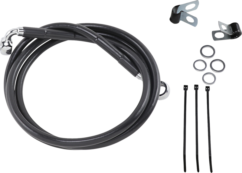 Brake Line - Front - Black - +8" - '99-'07 FXST