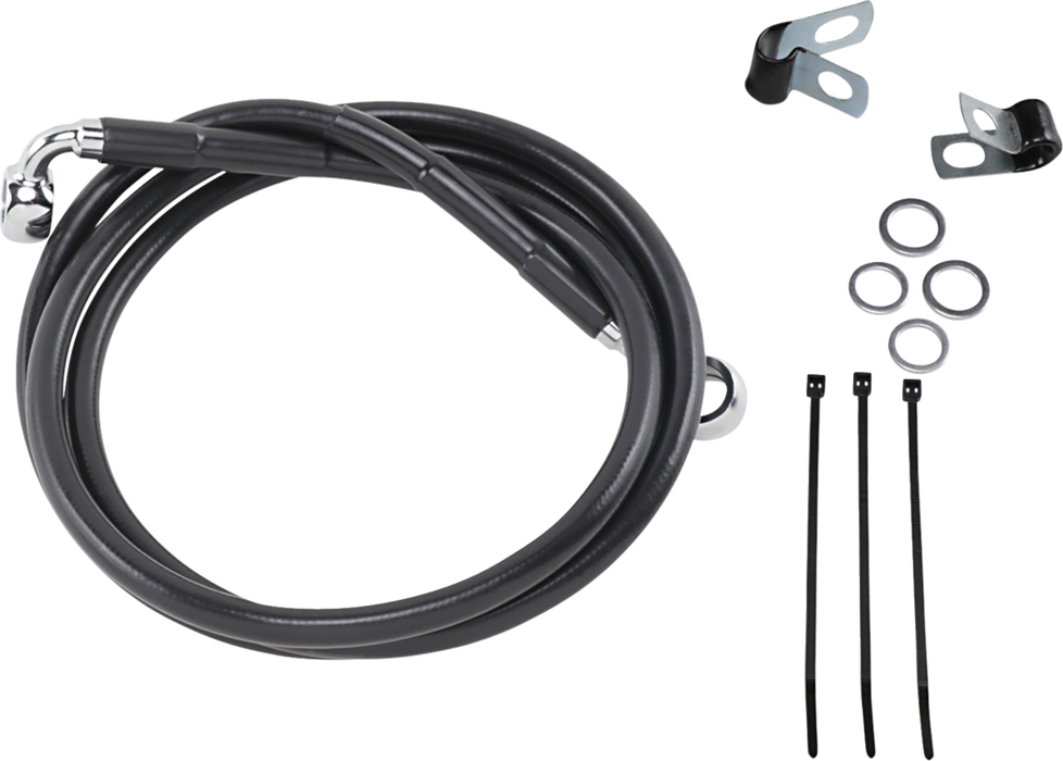 Brake Line - Front - Black - +8" - '99-'07 FXST