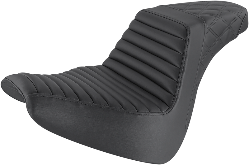 Step-Up Seat - Front Tuck-n-Roll/Rear Lattice Stitch - Black - FXBR/S '18-'20