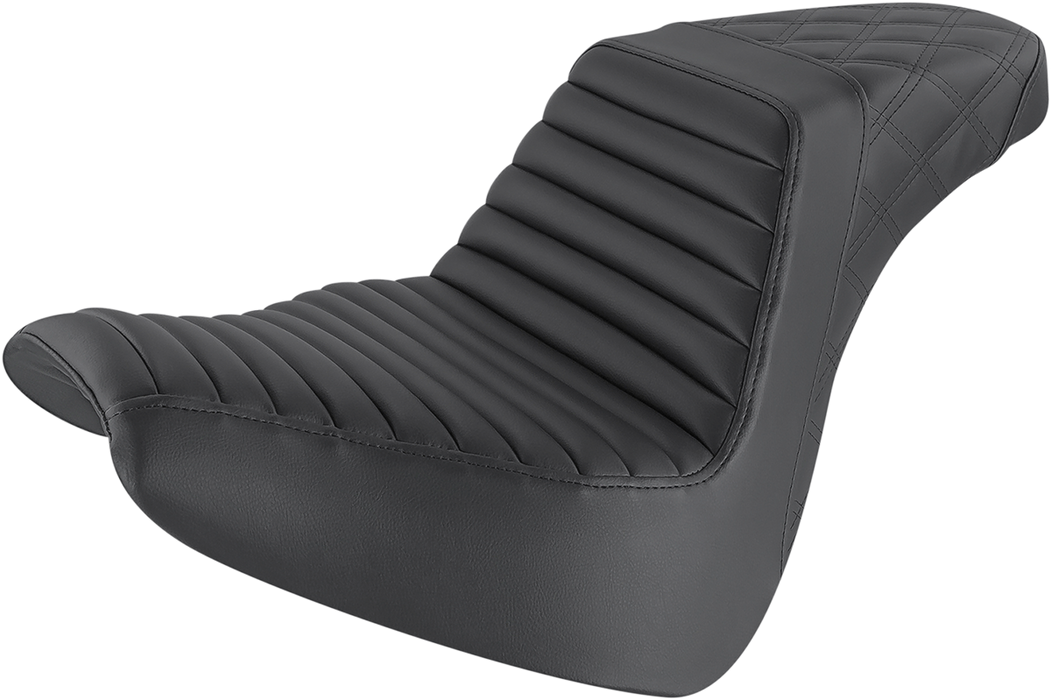 Step-Up Seat - Front Tuck-n-Roll/Rear Lattice Stitch - Black - FXBR/S '18-'20