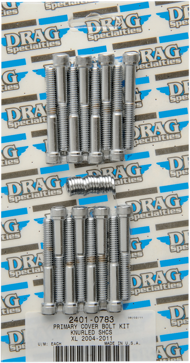 Bolt Kit - Primary Cover - Knurled - Chrome - Sportster