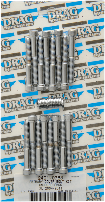 Bolt Kit - Primary Cover - Knurled - Chrome - Sportster