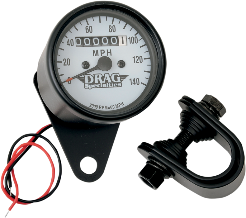 2.4" MPH Mini LED Mechanical Speedometer/Indicators - Black Housing - 2:1 - Black
