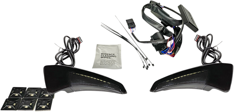 Sequential Tour Pak Seat Back Rest LED Lights - Black/Smoke - FLH