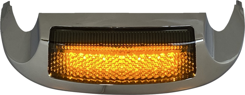 LED Front Fender Tip - Amber LED/Smoke Lens - Chrome