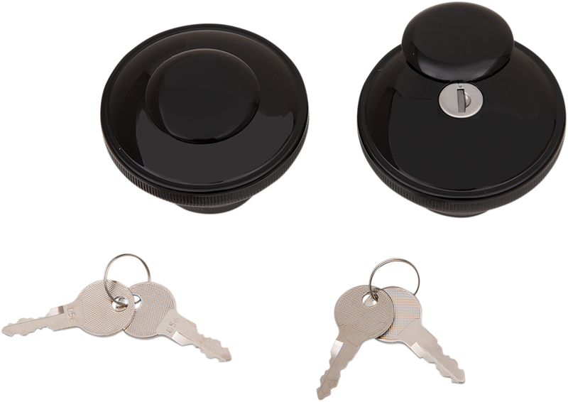 Screw-In Locking Gas Cap - Non-Vented - Gloss Black