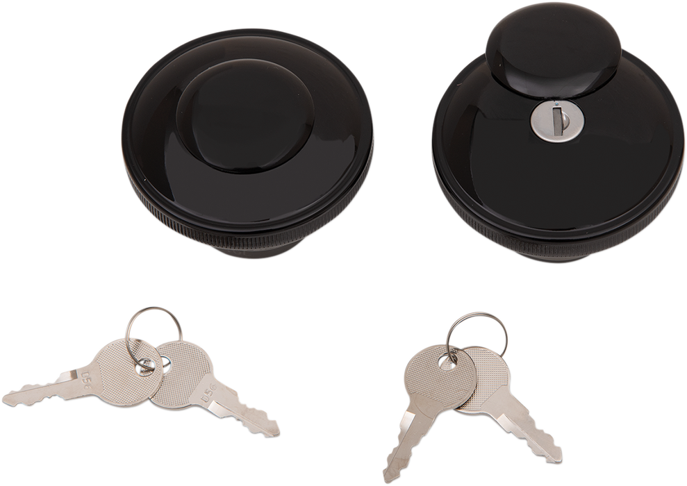 Screw-In Locking Gas Cap - Non-Vented - Gloss Black