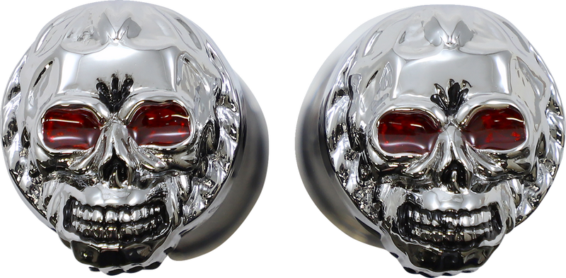 Skull Grips - Red Eyes - Chrome