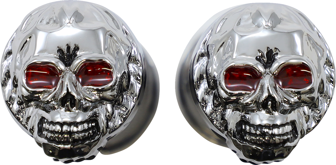 Skull Grips - Red Eyes - Chrome