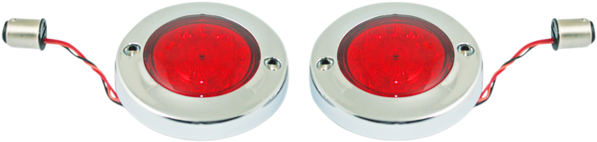 LED Flat Turn Signals - 1156 - Black - Red Lens