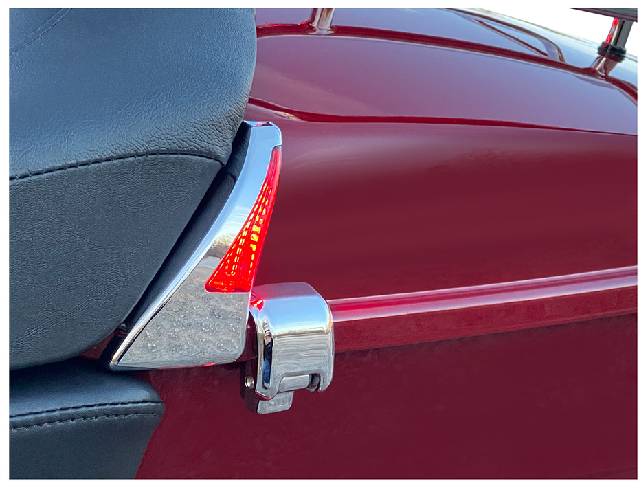 Sequential Tour Pak Seat Back Rest LED Lights - Chrome/Red - FLH
