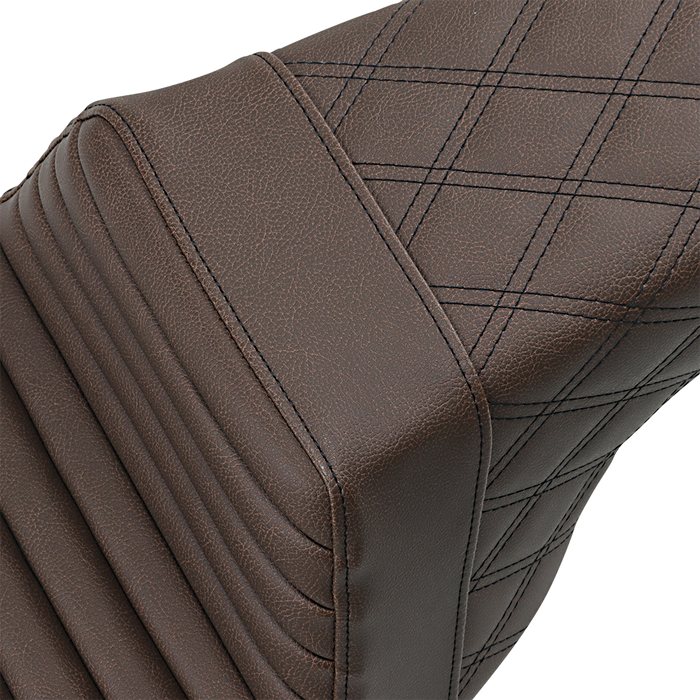 Step-Up Seat - Front Tuck-n-Roll/Rear Lattice Stitch - Brown