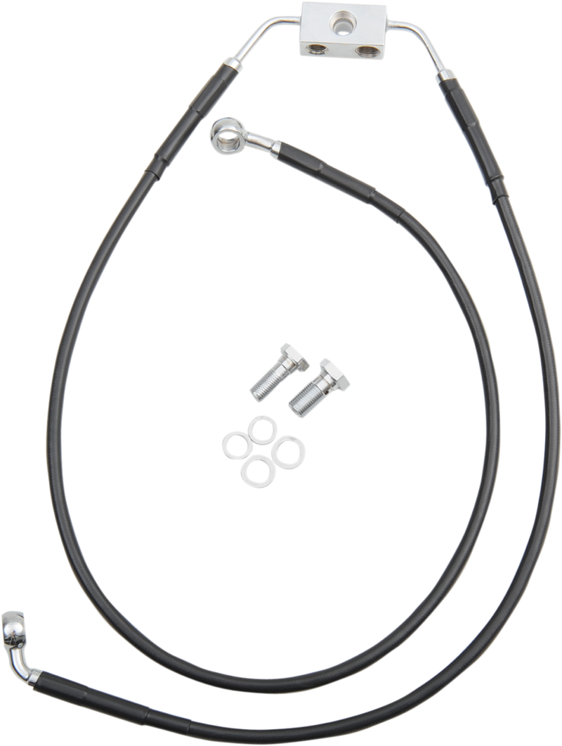 Brake Line - Front - Black - +4" - FXDB '12-'17