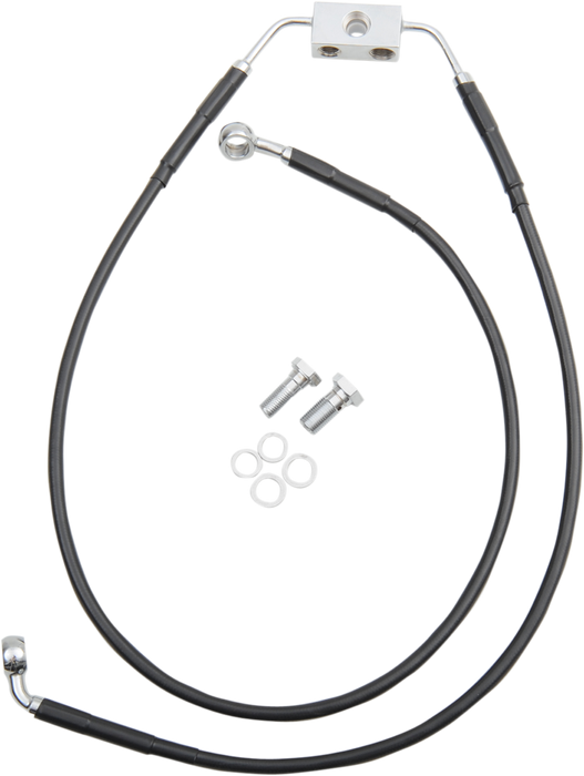 Brake Line - Front - Black - +4" - FXDB '12-'17