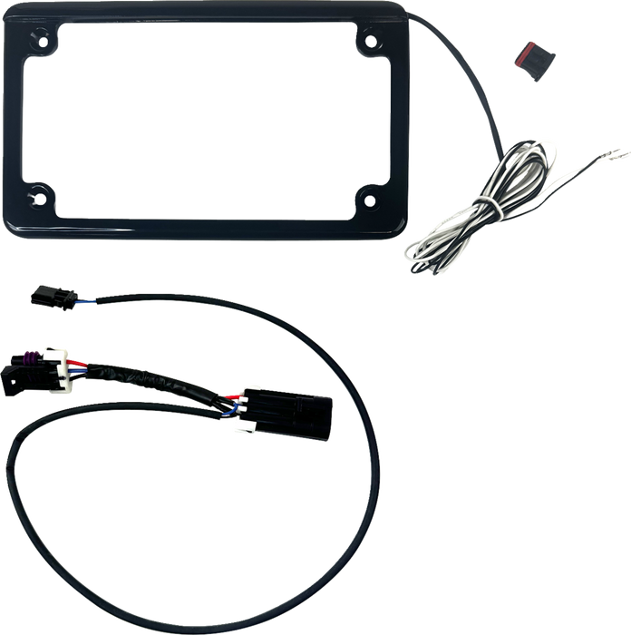 Lighted License Plate Frame - Gloss Black - General
