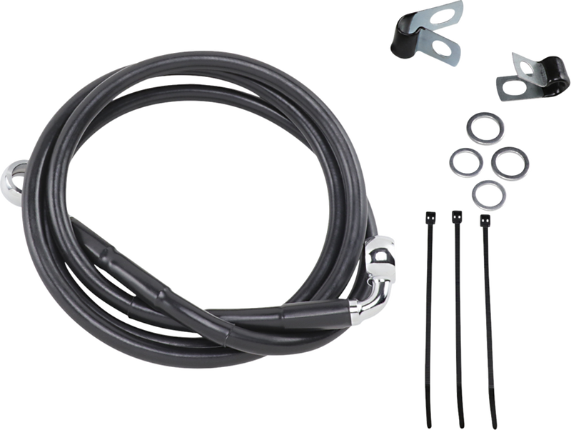 Brake Line - Front - Black - +6"