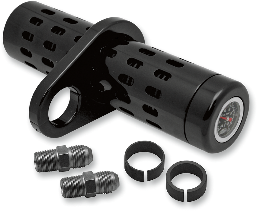 Oil Cooler Kit - Temperature Gauge - Black - 1" - 1-1/4"