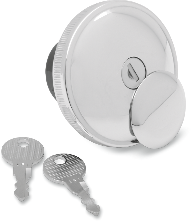 Screw-In Locking Gas Cap - Vented - Chrome