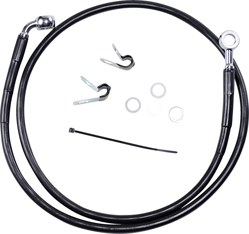 Brake Line - Front - Black - +4" - '04-'10 XL