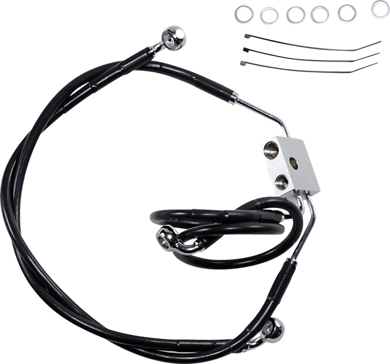 Brake Line - Front - Black - +4" - FXDF '12-'17