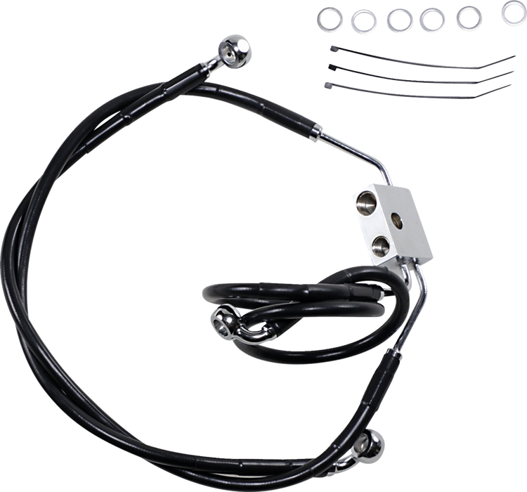 Brake Line - Front - Black - +4" - FXDF '12-'17