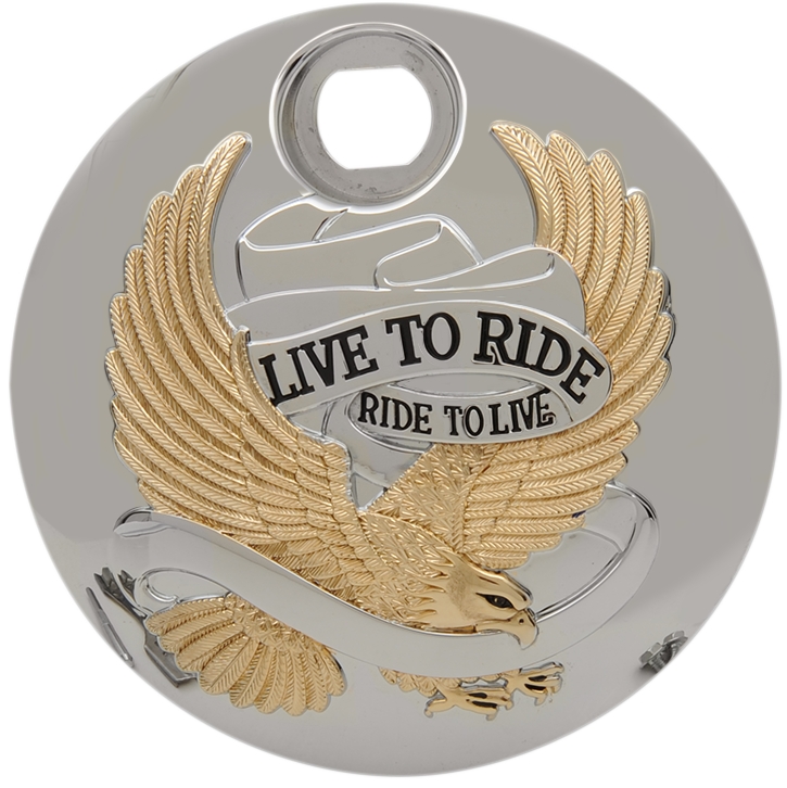 "Live to Ride" Console Door - Chrome with Gold