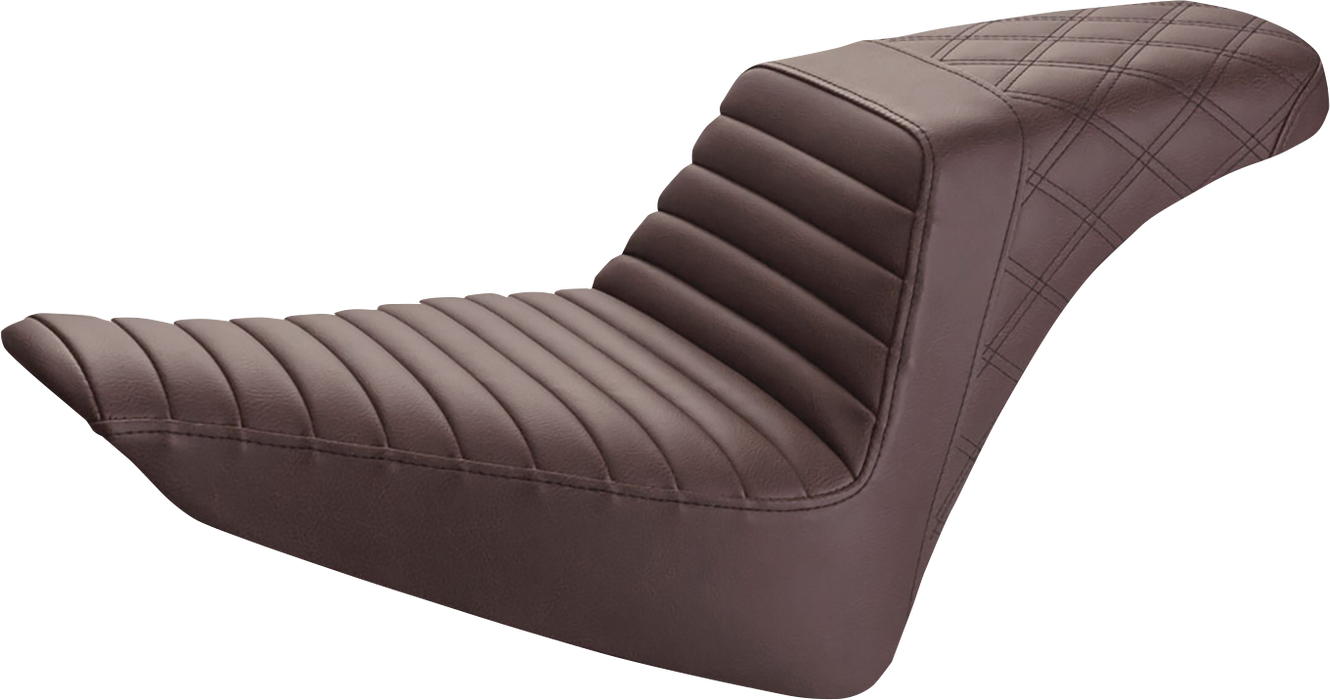Step-Up Seat - Front Tuck-n-Roll/Rear Lattice Stitch - Brown