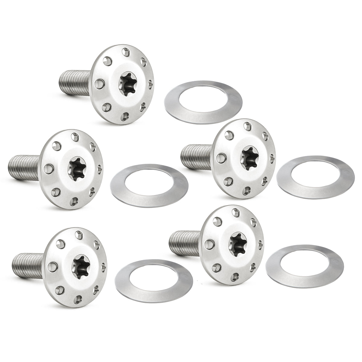 Titanium Floating Rotor Bolts, FLT Touring / Polished — Ramjet Racing