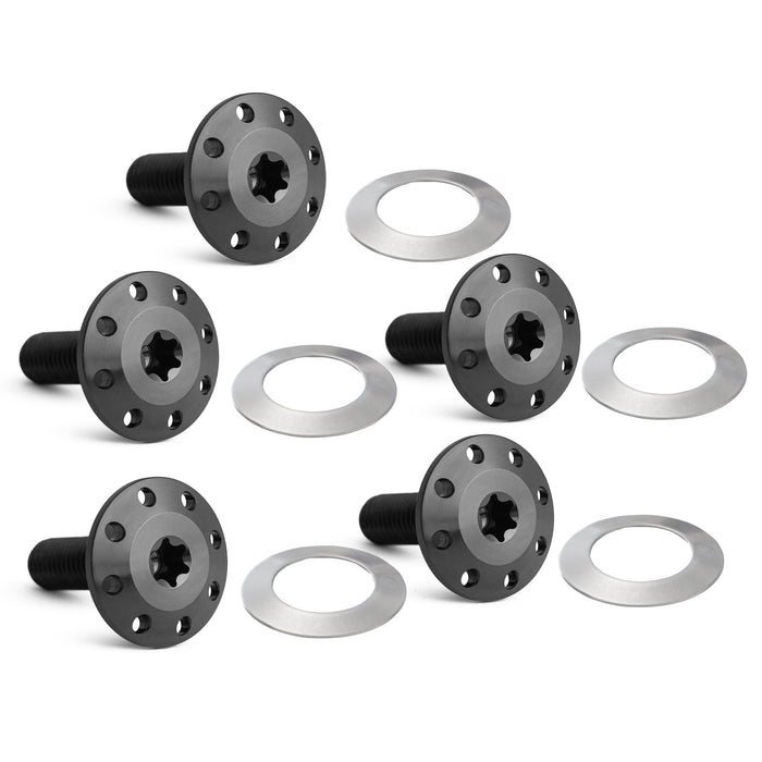 Titanium Floating Rotor Bolts, FLT Touring / Black