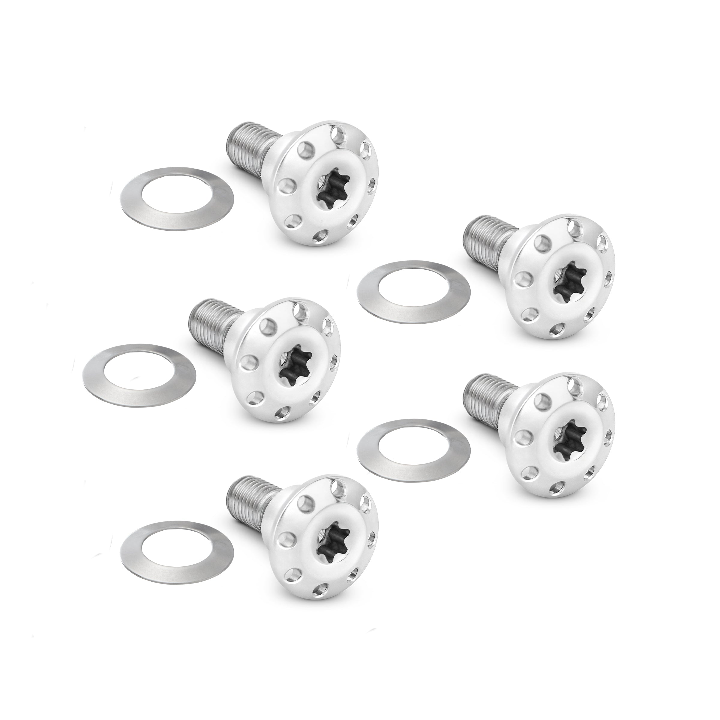 Titanium Floating Rotor Hardware, Dyna & V-Rod / Polished — Ramjet Racing
