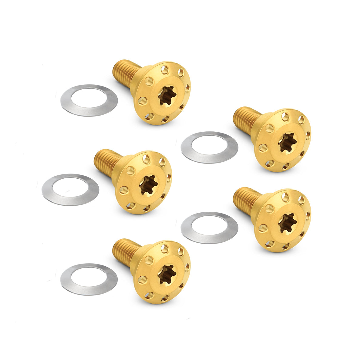 Titanium Floating Rotor Hardware, Dyna & V-Rod / Gold — Ramjet Racing