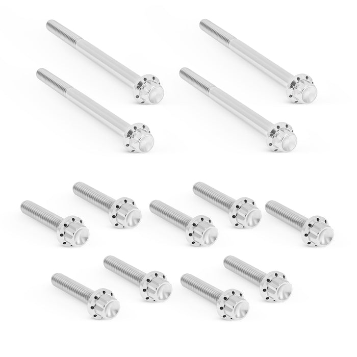 Primary Cover Titanium 12-Point Bolt Kits, Polished