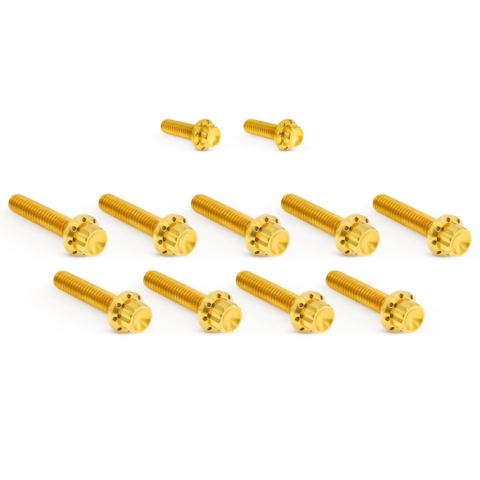 Cam Cover Titanium 12-Point Bolt Kits, Gold