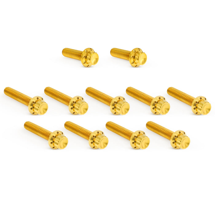 Cam Cover Titanium 12-Point Bolt Kits, Gold