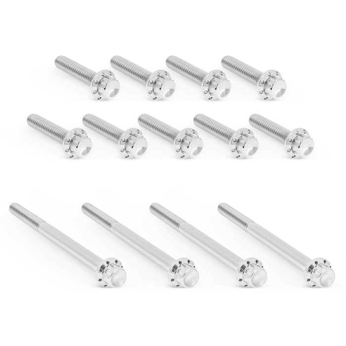 Primary Cover Titanium 12-Point Bolt Kits, Polished