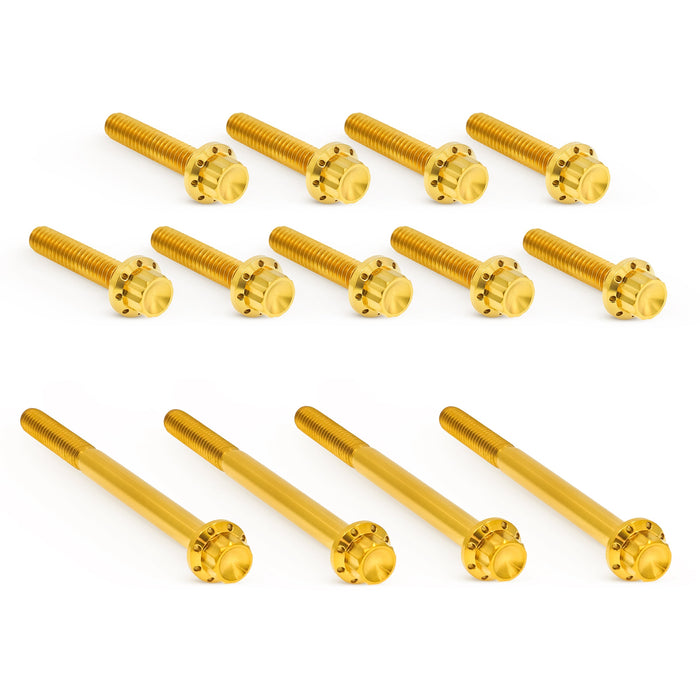 Primary Cover Titanium 12-Point Bolt Kits, Gold