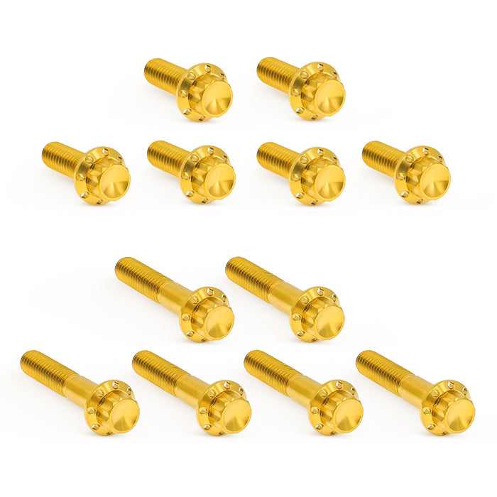 Rocker Box Titanium 12-Point Bolt Kits, Gold