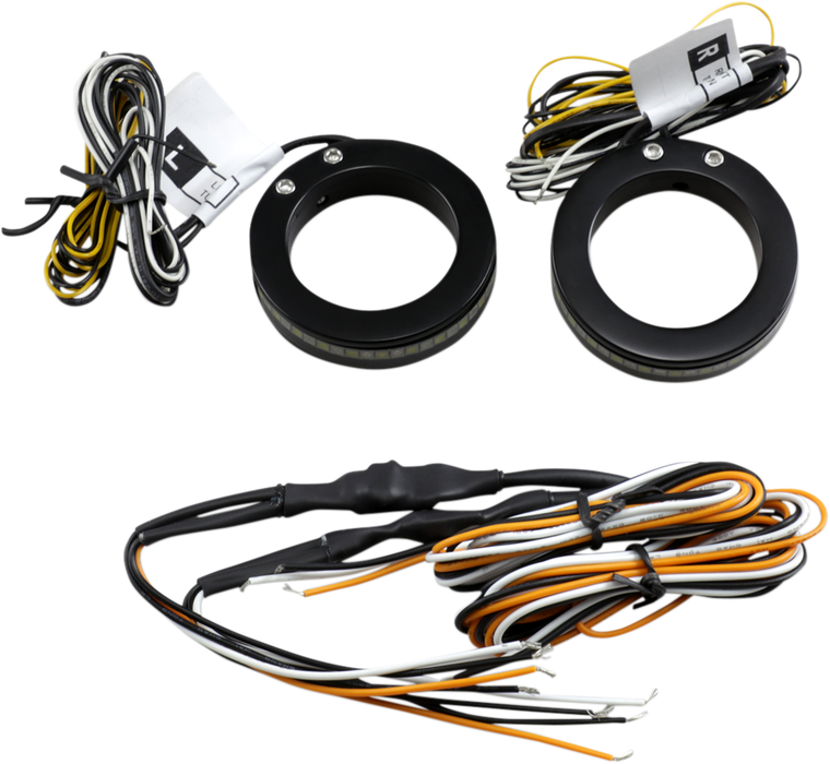 Turn Signals with Daytime Running Light - 37 mm - Black