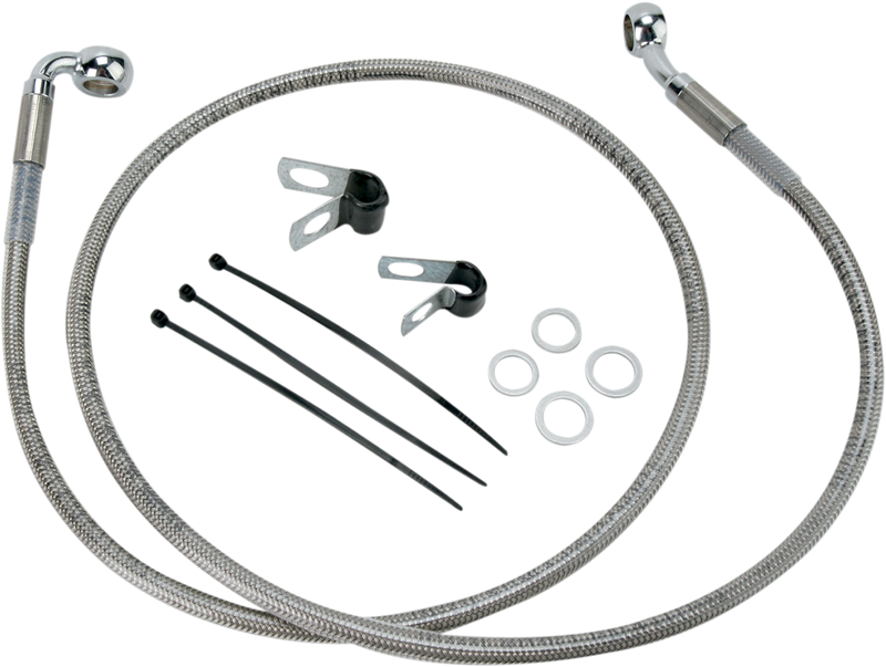 Brake Line - Front - +4" - Stainless Steel