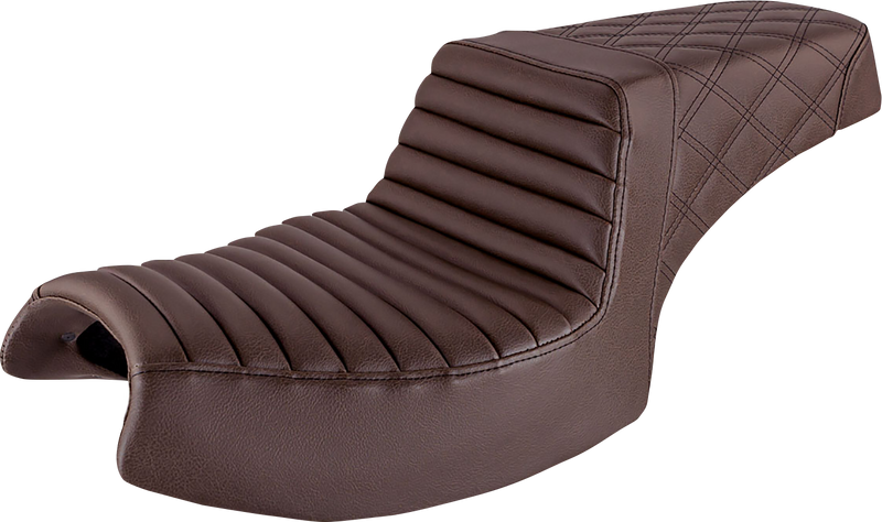 Step-Up Seat - Front Tuck-n'-Roll/Rear Lattice Stitch - Brown - Challenger