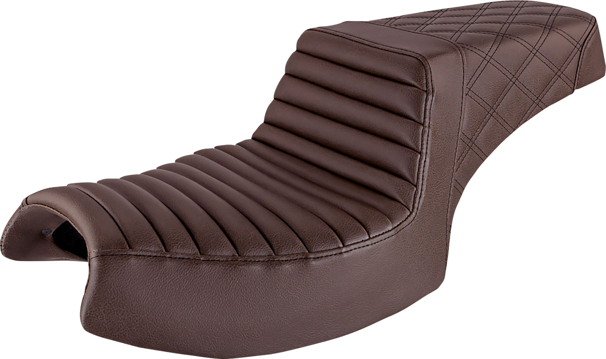 Step-Up Seat - Front Tuck-n'-Roll/Rear Lattice Stitch - Brown - Challenger