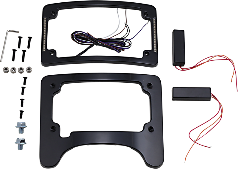 Turn Signal Eliminator/Illuminated Tri-Frame - Gloss Black