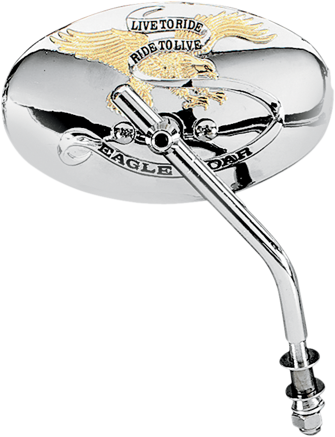 Mirror - Live To Ride - Side View - Oval - Chrome/Gold - Each