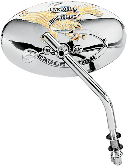 Mirror - Live To Ride - Side View - Oval - Chrome/Gold - Each