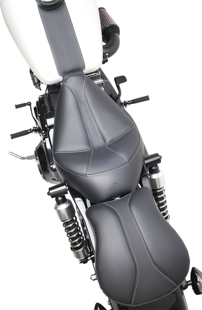 Dominator Solo Seat - w/o Backrest- Black w/ Gray Stitching - FXD/WG '96-'03