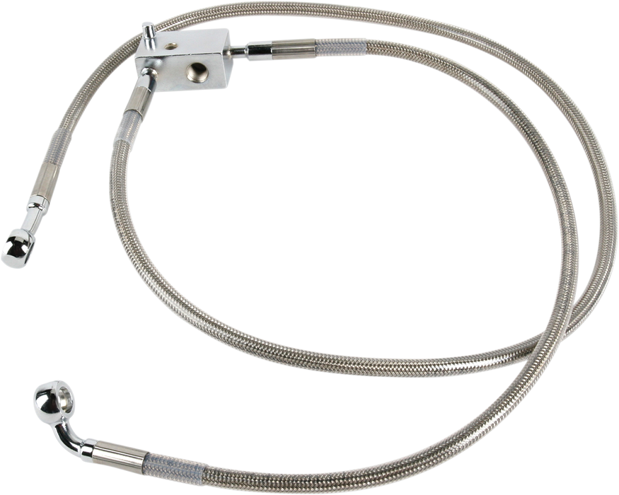 Brake Line - Front - +4" - Stainless Steel - XL